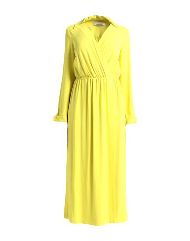 Liviana Conti Woman Midi Dress Yellow Size 6 Viscose, Acetate