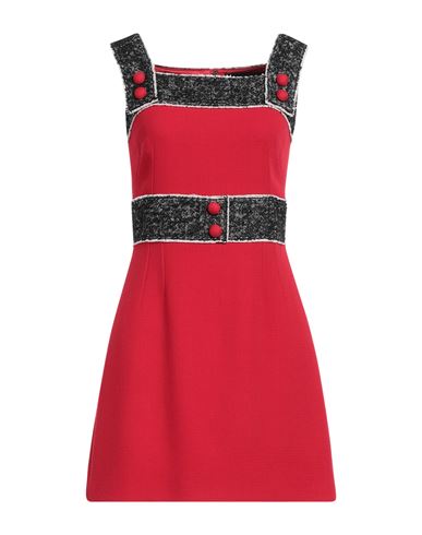 Dolce & Gabbana Woman Mini Dress Red Size 8 Wool, Cotton, Alpaca Wool, Mohair Wool, Linen