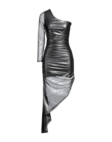 The Lulù Woman Mini Dress Silver Size M Polyester, Elastane