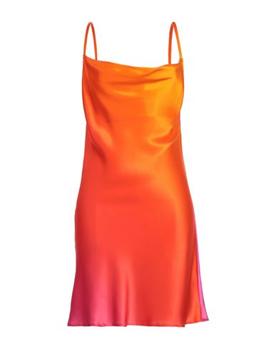 Sleep No More Woman Mini Dress Orange Size 3 Silk