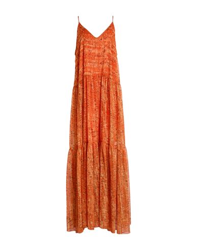 JIJIL JIJIL WOMAN MAXI DRESS ORANGE SIZE 12 POLYESTER 