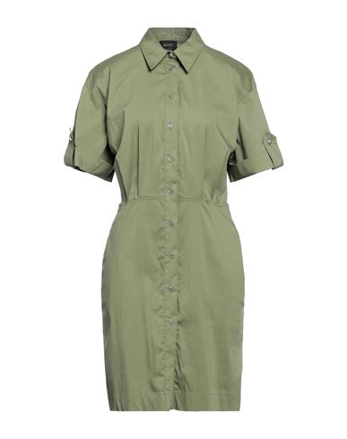 Liu •jo Woman Midi Dress Military Green Size 6 Cotton, Polyamide, Elastane