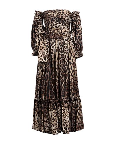 Dolce & Gabbana Woman Midi Dress Sand Size 4 Silk In Beige