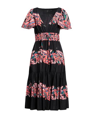 Pinko Woman Midi Dress Black Size 8 Cotton In Black