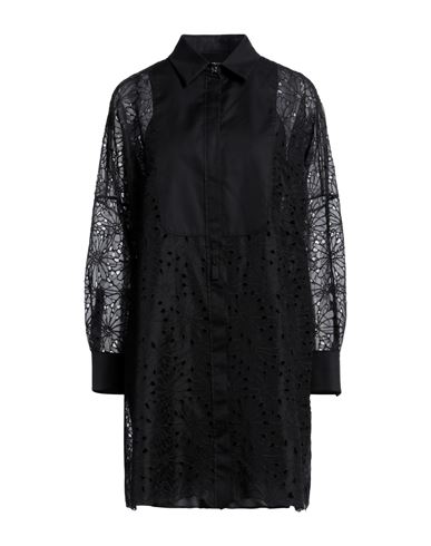 Max Mara Woman Mini Dress Black Size 10 Silk, Polyester, Cotton
