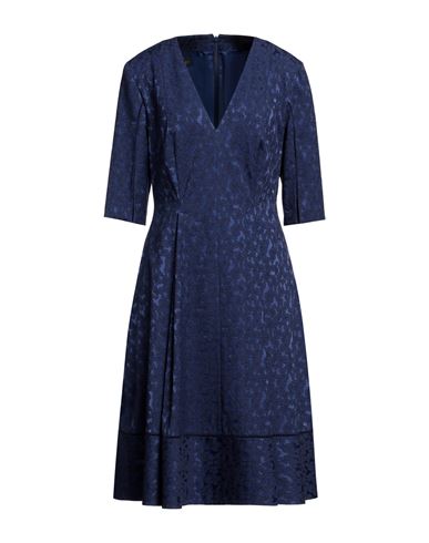 Talbot Runhof Woman Midi Dress Navy Blue Size 16 Cotton, Polyester, Elastane