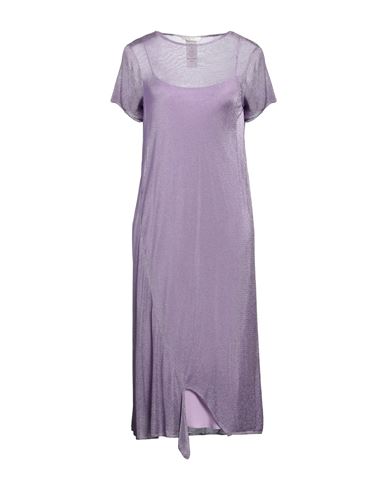 The Row Woman Midi Dress Lilac Size S Viscose, Metallic Fiber In Purple