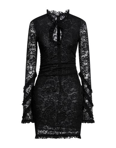 Msgm Woman Mini Dress Black Size 6 Polyamide, Elastane