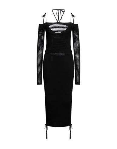 Andreädamo Andreādamo Woman Midi Dress Black Size S Viscose, Polyester, Polyamide, Elastane