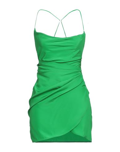 Shop Gauge81 Woman Mini Dress Light Green Size L Silk