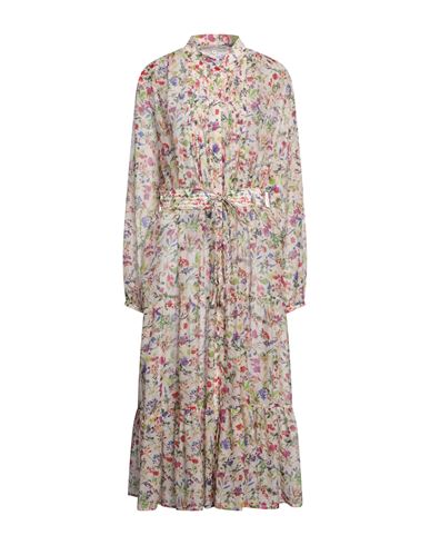 Barbara Lohmann Woman Midi Dress Beige Size 12 Cotton, Silk