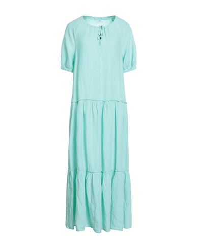 Peserico Woman Maxi Dress Turquoise Size 4 Linen In Blue