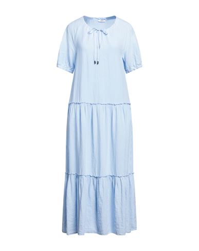 Shop Peserico Woman Maxi Dress Sky Blue Size 4 Linen