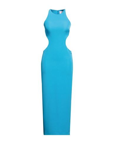 Chiara Ferragni Woman Maxi Dress Azure Size 6 Polyester, Elastane In Blue