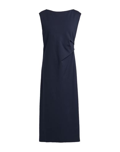 Liviana Conti Woman Midi Dress Midnight Blue Size 8 Viscose, Polyamide, Elastane, Acetate, Polyester In Blue