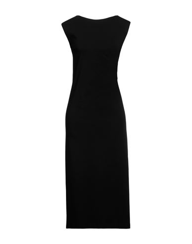 Liviana Conti Woman Midi Dress Black Size 10 Viscose, Polyamide, Elastane, Acetate, Polyester