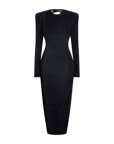 Alexandre Vauthier Woman Midi Dress Navy Blue Size 6 Polyester, Metallic Fiber
