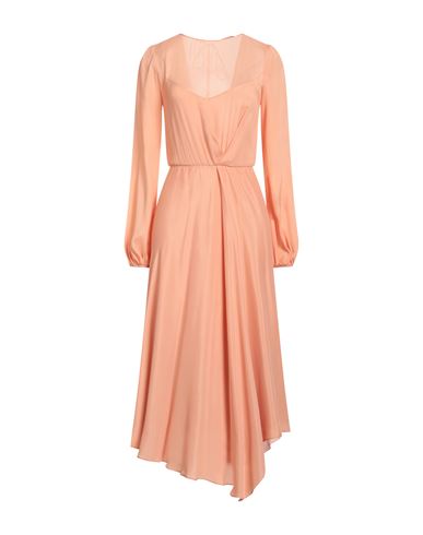Shop Patrizia Pepe Sera Woman Midi Dress Apricot Size 8 Viscose, Silk In Orange