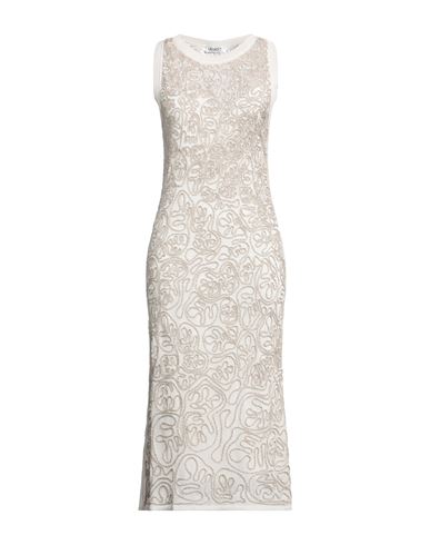 Liu •jo Woman Midi Dress Beige Size S Viscose, Polyamide, Polyester