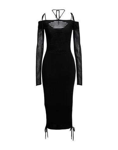 Andreädamo Andreādamo Woman Midi Dress Black Size M Viscose, Polyester, Polyamide, Elastane