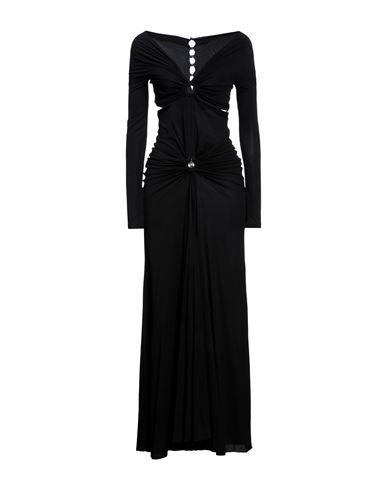Rabanne Woman Maxi Dress Black Size 8 Cupro, Elastane
