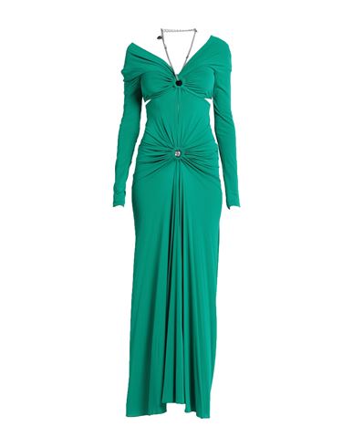 Shop Rabanne Woman Maxi Dress Emerald Green Size 6 Cupro, Elastane