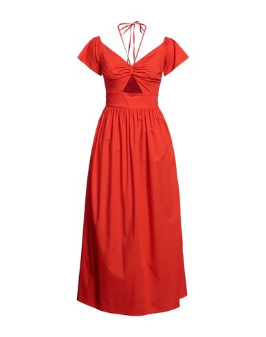 Midi-Kleid Damen Tomatenrot 32,34,38,40,42,44,46 Damen