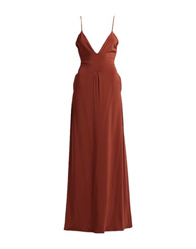 Shop Federica Tosi Woman Maxi Dress Rust Size 8 Viscose, Elastane In Red