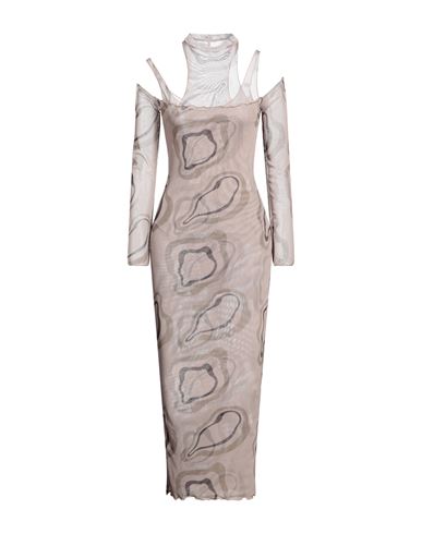 Julfer Woman Maxi Dress Beige Size 0 Polyester, Elastane