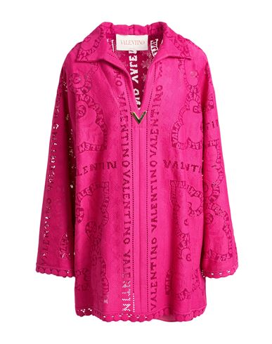 Valentino Garavani Woman Mini Dress Fuchsia Size 4 Cotton, Polyamide In Pink