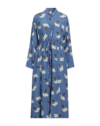 Odeeh Woman Maxi Dress Slate Blue Size 8 Silk