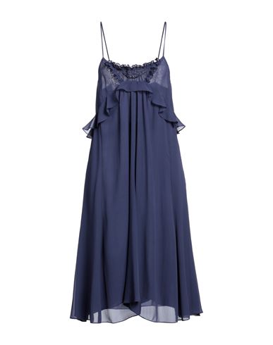 Isabel Marant Woman Midi Dress Navy Blue Size 6 Silk