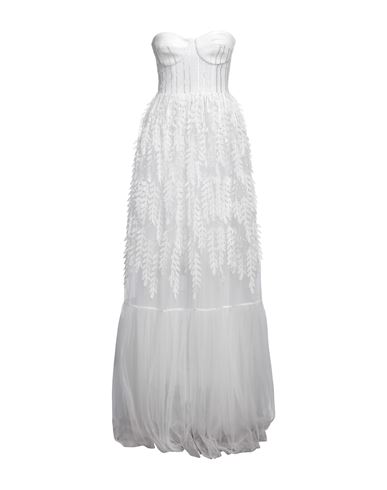 Elisabetta Franchi Red Carpet Woman Maxi Dress Ivory Size 8 Polyester, Polyamide, Elastane, Polyuret In White