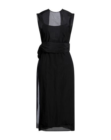 Prada Woman Midi Dress Black Size 2 Polyamide, Cupro, Silk