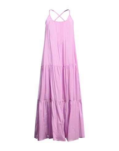 Shop Kaos Woman Maxi Dress Lilac Size 8 Cotton In Purple