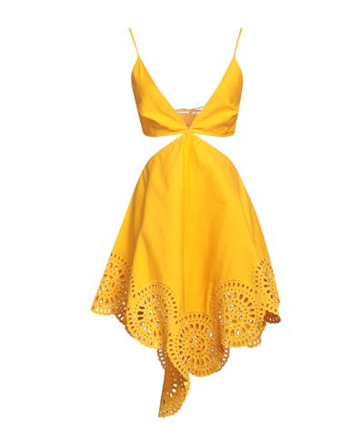 Stella Mccartney Woman Mini Dress Ocher Size 6-8 Linen, Cotton, Polyamide In Yellow