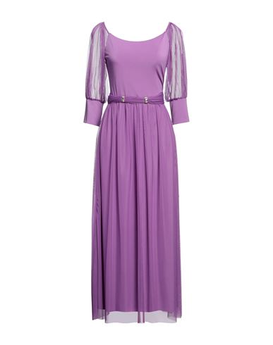 Siste's Woman Maxi Dress Purple Size S Polyester, Elastane