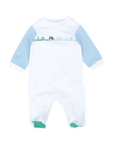 Shop Bikkembergs Newborn Boy Baby Jumpsuits & Overalls White Size 3 Cotton, Elastane