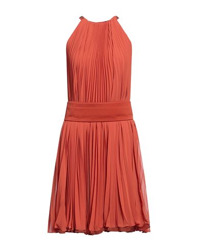Shop Max Mara Woman Midi Dress Rust Size 8 Polyester In Red