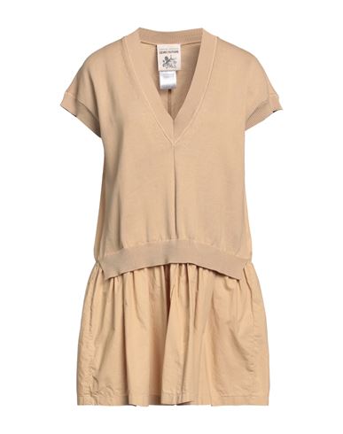 Semicouture Woman Mini Dress Beige Size Xl Cotton