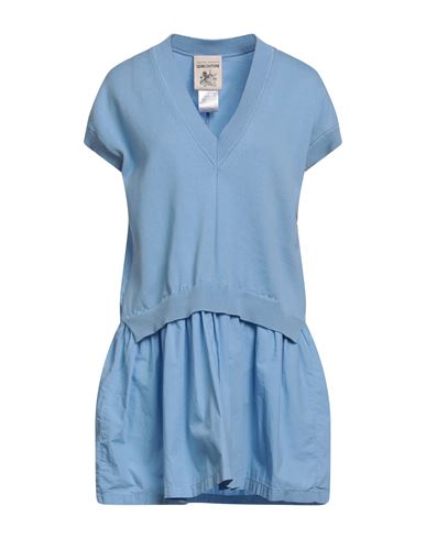 Semicouture Woman Mini Dress Light Blue Size Xl Cotton