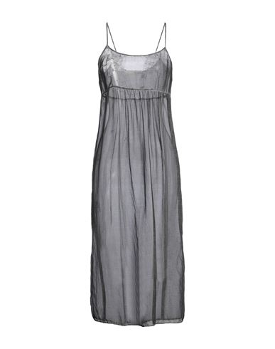 Shop Un-namable Woman Midi Dress Lead Size 6 Cotton, Silk In Grey