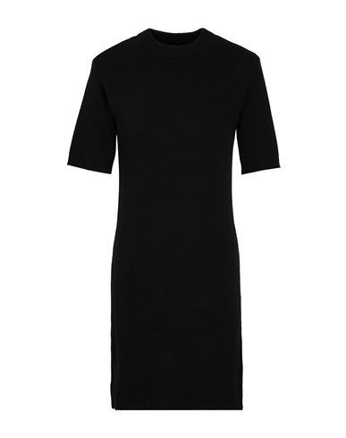 8 By Yoox Wool Blend Short Sleeve Knit Dress Woman Mini Dress Black Size Xxl Lyocell, Recycled Polya