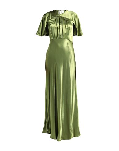 Shop Solotre Woman Maxi Dress Military Green Size 6 Viscose