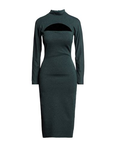 Shop Chiara Boni La Petite Robe Woman Midi Dress Dark Green Size 6 Polyamide, Viscose, Elastane, Polyeste