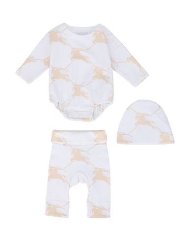 Burberry Baby Accessories Set White Size 9 Cotton, Elastane