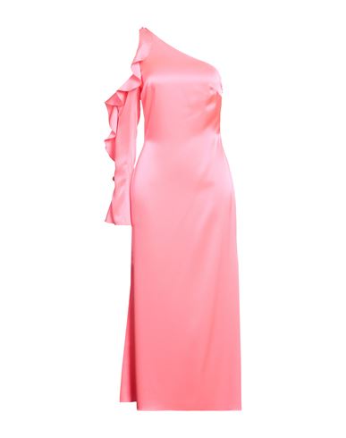Shop David Koma Woman Midi Dress Fuchsia Size 8 Triacetate, Polyester In Pink