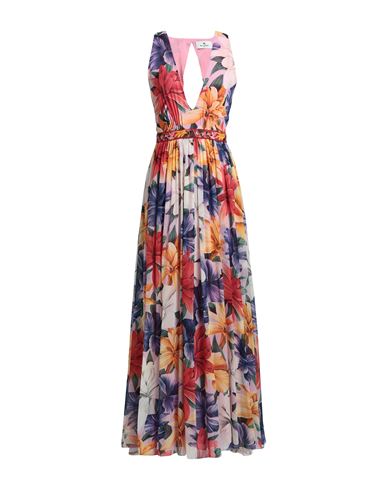 Etro Woman Maxi Dress Lilac Size 6 Silk, Polyester, Cotton, Viscose In Multi