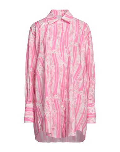 Shop Patou Woman Mini Dress Pink Size 6 Cotton