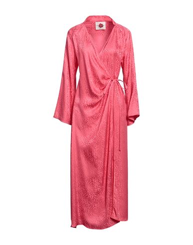 Art Dealer . Woman Midi Dress Fuchsia Size M Silk In Pink